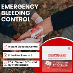 Responder first aid powder in a kit-ready packaging for camping safety