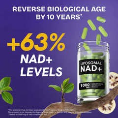 Resurrected Health NAD+ with Resveratrol label indicating anti-aging potential.