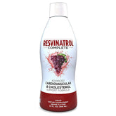 Resvinatrol Complete bottle label highlighting the 32 oz liquid formula for heart health support
