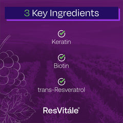 Close-up of hair strands with ResVitale keratin support