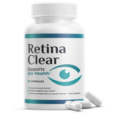Retina Clear bottle front showing the eye health formula for daily support.