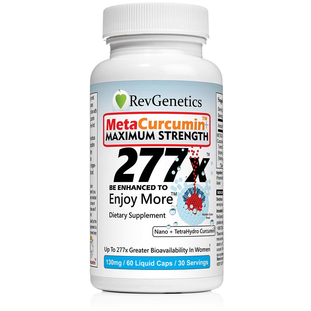 REVGENETICS MetaCurcumin bottle front for daily wellness.
