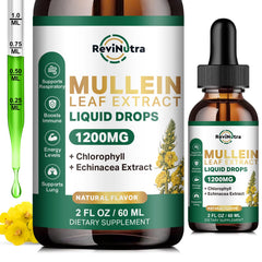 ReviNutra Mullein Drops bottle for daily respiratory support.