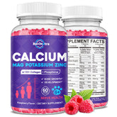 ReviNutra calcium-potassium-magnesium gummies raspberry bottle for daily bone support