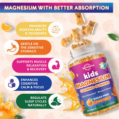 ReviNutra Calm Magnesium Gummies orange flavor highlights tasty sugar-free option.