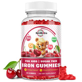 ReviNutra iron for kids gummies bottle showing easy daily iron support.