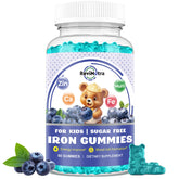 ReviNutra Kids Iron Gummies blueberry bottle for daily iron support
