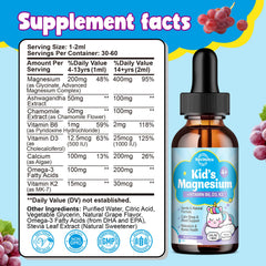 ReviNutra Kids Magnesium Liquid grape flavor appeals to kids at bedtime.