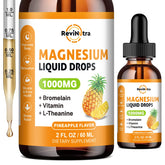 ReviNutra magnesium glycinate drops bottle for high absorption.