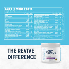 Revive MD Daily Green Powder Fresh Berry scoop for easy, single-serving energy boost.