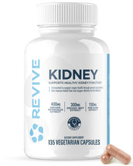 Revive MD kidney support bottle for daily wellness routine.