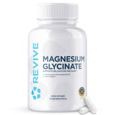 Revive MD Magnesium Glycinate bottle closeup showing high absorption formula for relaxation
