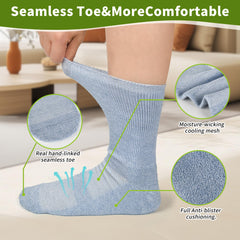 Revosoxs hand-linked seamless toe offers smooth toes and reduced irritation.