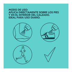 Rexona foot powder pour action, showing a smooth stream ready to apply.