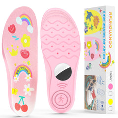 RFUNGUANGO Airttag insoles in pink rainbow help locate shoes quickly.