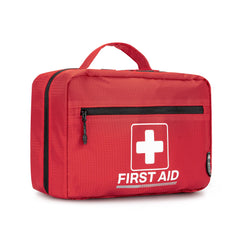 Rhino Rescue 240-piece first aid kit case shown for home or office readiness.