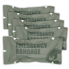 RHINO RESCUE 6in bandage with non-adherent pad providing hemorrhage control.