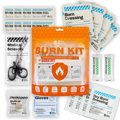 Rhino Rescue burn dressing 4x4 pack for rapid burn care at home.