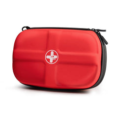 RHINO RESCUE EVA first aid kit front view, compact backpack companion for hikers.