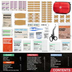 RHINO RESCUE EVA first aid kit open interior showing organized layout for quick access.