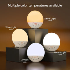 RICIAL Wake Up Light dual alarms showing two separate schedules for family routines.