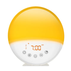 RICIAL Wake Up Light front view showing gentle sunrise for a smoother morning.