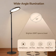 RICIAL UV-free full-spectrum lamp emitting safe daylight
