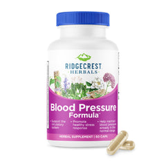 RidgeCrest Blood Pressure Formula bottle supports circulatory health.