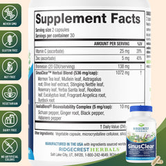 Capsules closeup of RidgeCrest SinusClear for daily supplementation