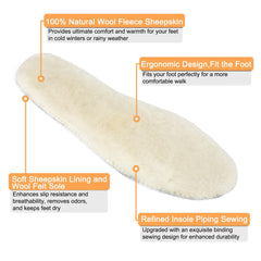 riemot Australian sheepskin insoles deliver natural heat retention in cold weather.