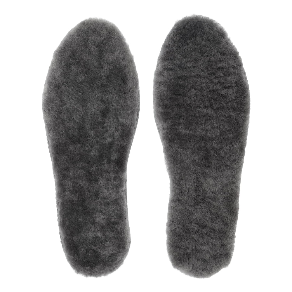 riemot mens sheepskin insoles close-up showing 17mm plush warmth