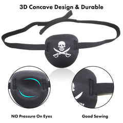 RIKEYO 3D concave design eye patch supports relaxed eye rest.