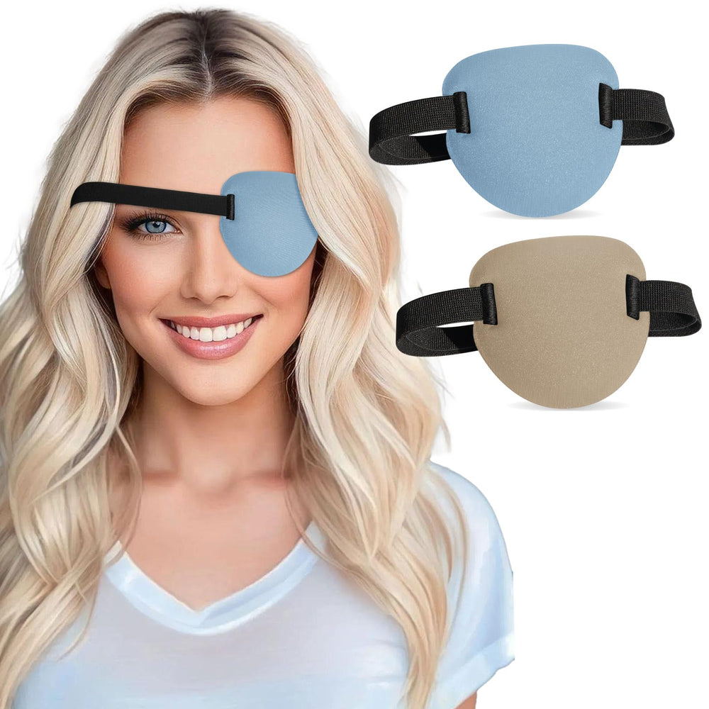RIKEYO blue eye patch with 3D groove back for comfortable wear.