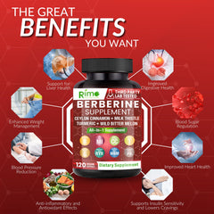 Rimo Berberine with Cinnamon blend image highlights key ingredients for daily nutrition.
