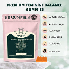 RINIUIN balance gummies close-up showing chewy texture and flavor