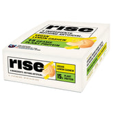 Rise Pea Protein Bar Lemon Cashew wrapped, portable vegan snack for busy days