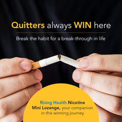 Detail of Rising Health 4 mg label highlighting nicotine content