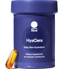 Ritual HyaCera bottle-front highlighting daily skin hydration support