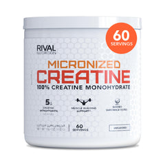 RIVAL NUTRITION creatina micronizada monohidrato, bote de 300 g para mayor potencia y recuperación.