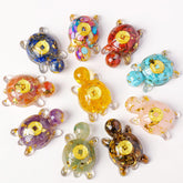 RJINGSHI 10pcs crystal resin fortune turtle set for meditation and desk display