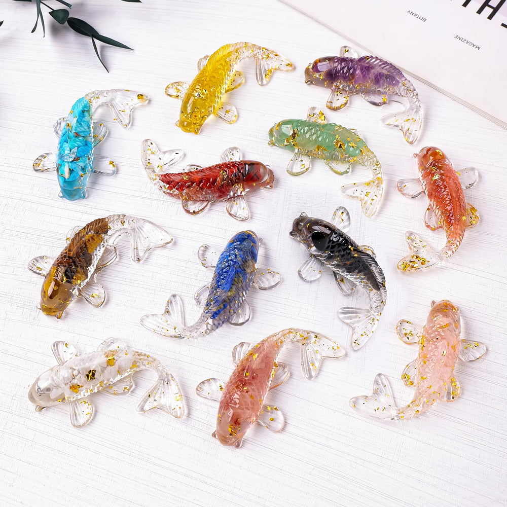 RJINGSHI 12pcs goldfish crystal decor enhances home or office ambiance