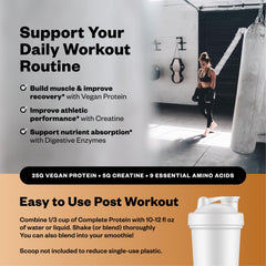 RNWY protein scoop dispensing powder for quick on-the-go vegan recovery
