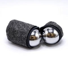 Roadtofree polished stainless steel Baoding ball close-up highlighting durability.
