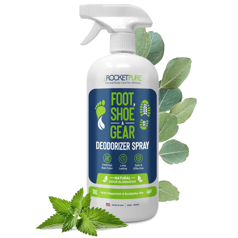 Rocket Pure foot and shoe deodorizer spray freshens sneakers with mint scent.