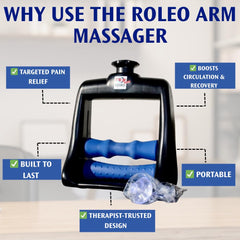 Roleo deep tissue roller close-up shows strong pressure capability.
