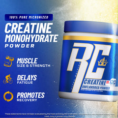 Ronnie Coleman Creatine-XS scoop highlights precise 5 g dosing.