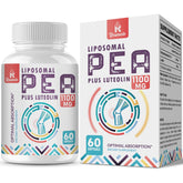 Rosmolo liposomal PEA and luteolin bottle demonstrates enhanced absorption for daily use.