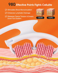 Rovista anti cellulite massage tool detachable handles in pink enable leg and arm use.