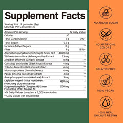 Royalee Himalayan Shilajit 4000 mg close-up showing fulvic acid and minerals