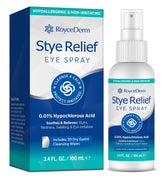 RoyceDerm Stye Eye Spray bottle with a gentle mist for refreshed eyelids after screen time